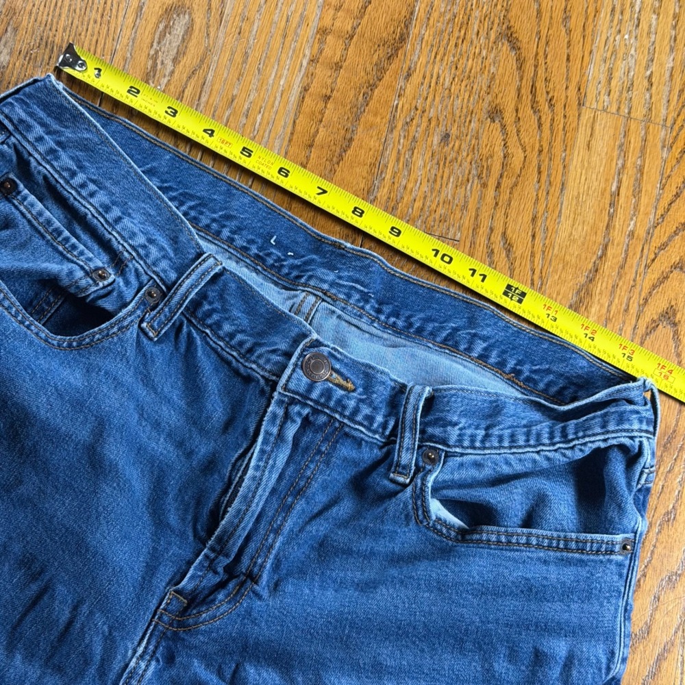 Old Navy Mens Straight Leg Jeans Blue Medium Wash Stretch Denim 36x32 - Picture 6 of 10